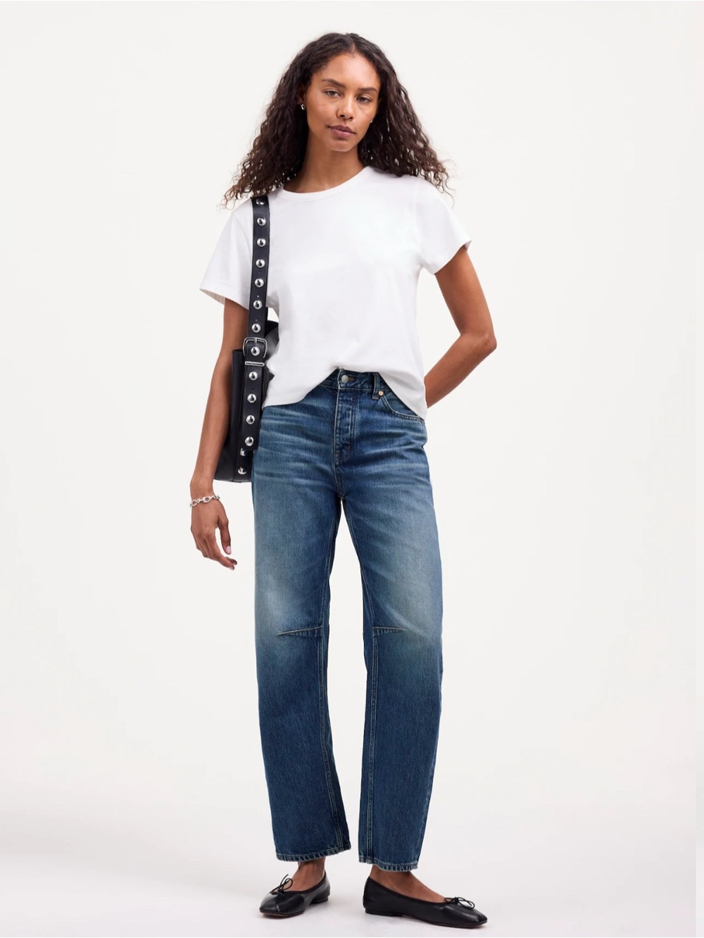 Madewell The Tall Darted Barrel-Leg Jean | Size 33T
